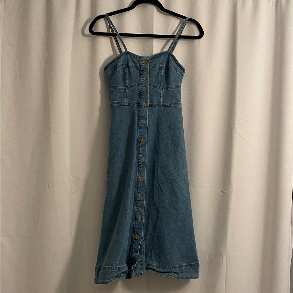 Blue Denim Top with Button Detail